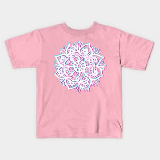 Aesthetic Mandala Pink and Blue Kids T-Shirt